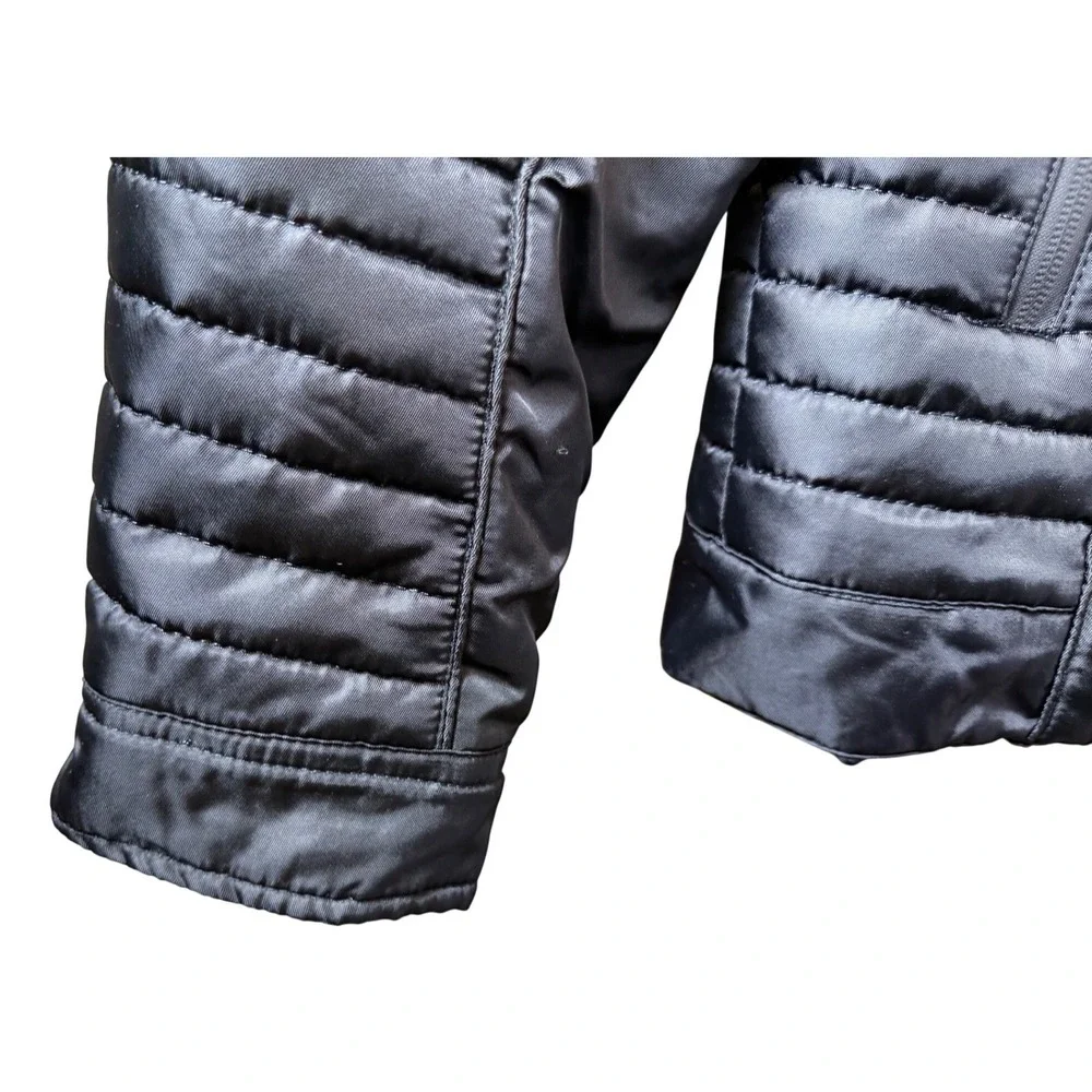 Fried Denim NYC Mens Black Quilted Puffer Moto‎ Jacket Detachable Hood XL